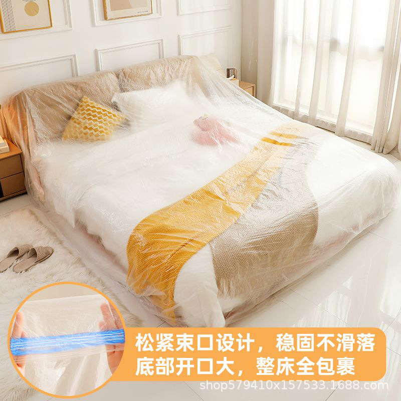 Disposable Dust Cover Sofa Full Cover Elasticated Bed Cover Decoration Dustproof Plastic Film Household Furniture Protective Film
