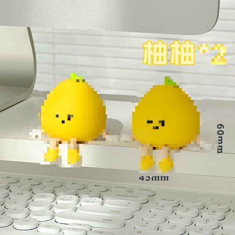 2025 Grapefruit Little Man New Cute Car Center Console Ornament Creative Car Interior Healing Fun Decoration