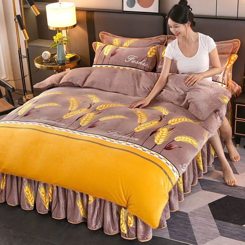 Flannel Plush Warm Quilt Cover Coral Special Price Fleece Single Piece Winter Double-Sided Fleece Duvet Cover Single Person Modern Simple Style