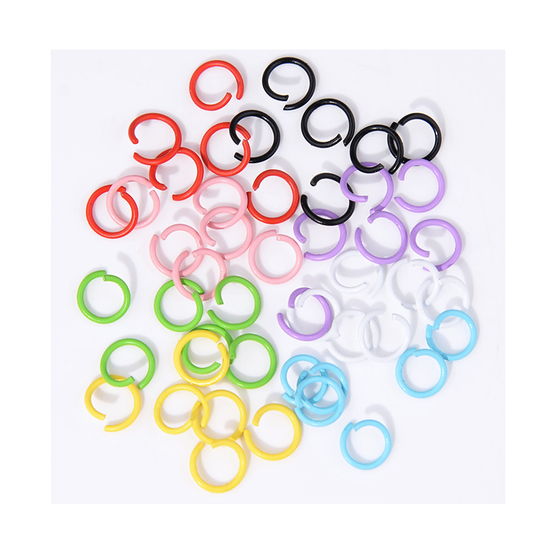 DIY jewelry accessories 1.2*10mm metal color paint single ring connection ring with manual hanging ring open ring