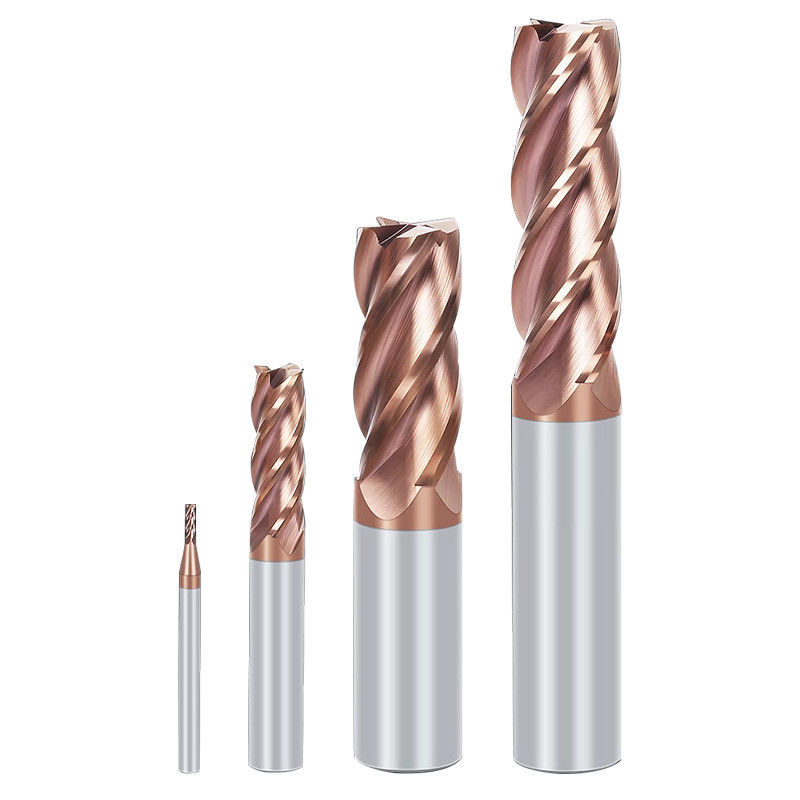 55-Degree 4-Flute Tungsten Steel Milling Cutter Cnc Tool Flat Cutter Carbide Coated Extended Flat-Bottom Steel End Mill