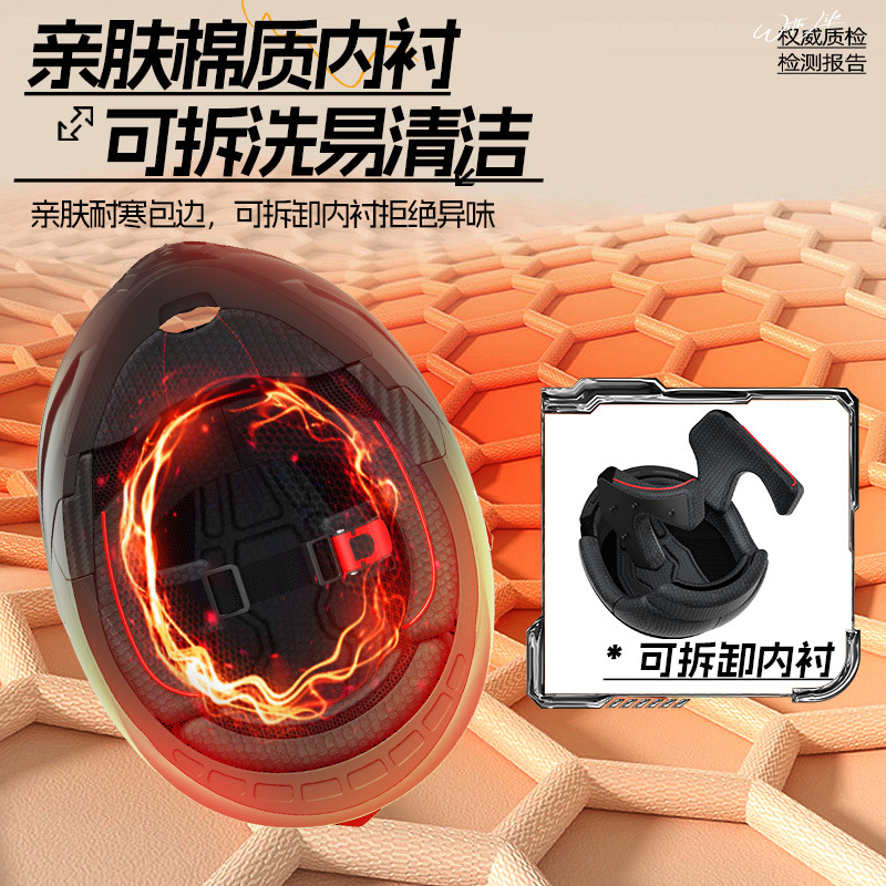 Ad Electric Motorcycle Helmet 3C Certified Men's and Women's Open-Face Motorcycle Cycling Full-Face Helmet All-Season Safety Helmet