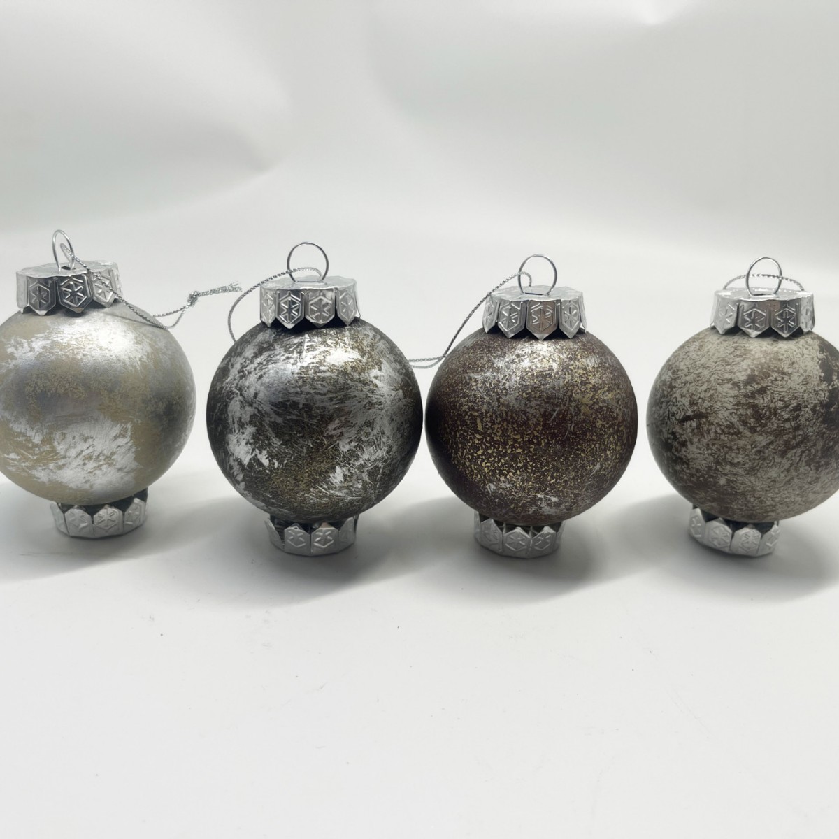 Cross-Border Christmas 6cm Old Antique Effect Plastic Ball Painted Texture Ball Christmas Tree Decoration Pendant Supplies