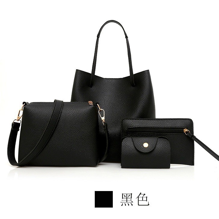时尚新款纯色子母包包欧美风范子母包四件套女包简约单肩包潮代发