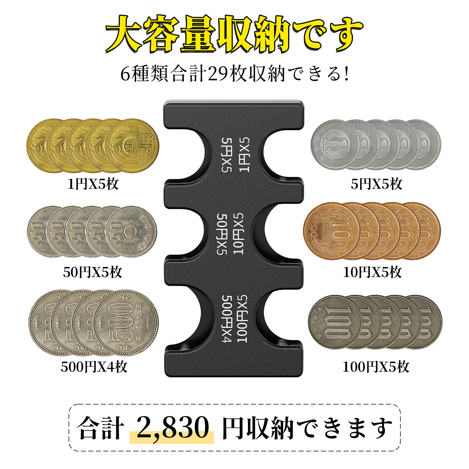 Кросс-бодерный японский кошелек для монет, сортировка монет йен, RFID антивандальная секция, держатель для карт и монет