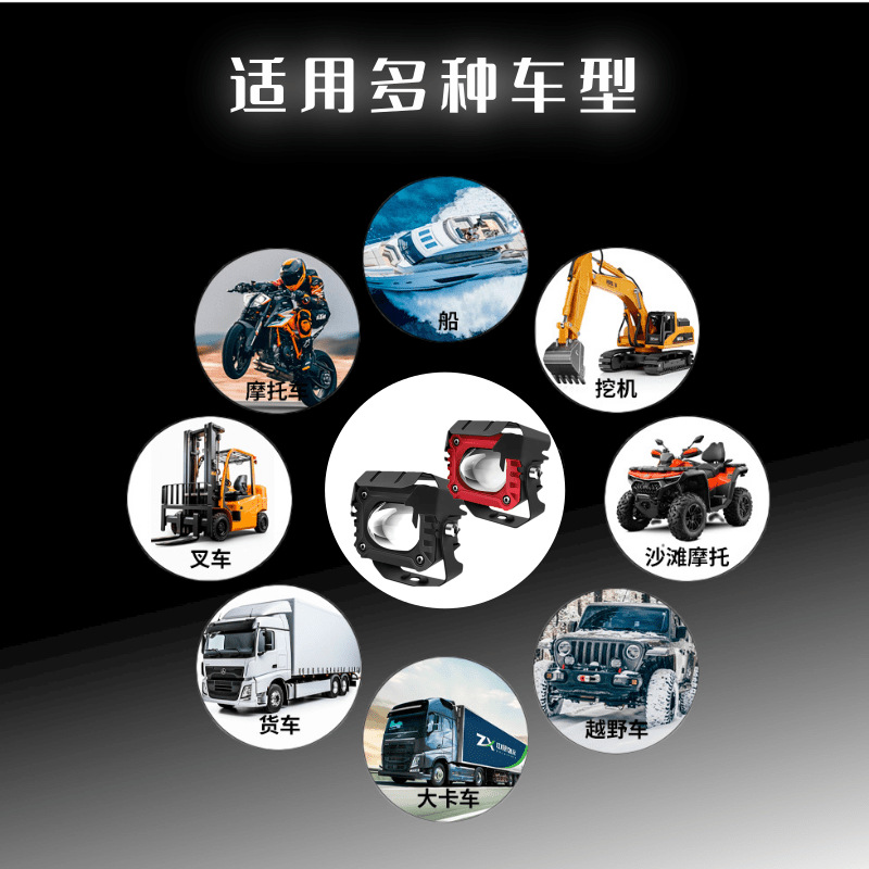 Cross-Border Car Led Front Fog Bulb Super Bright Golden Eye Modified Lamp Two-Color Laser Light Universal Integrated Work Light