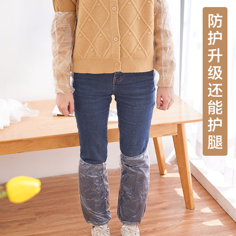 Disposable Sleeve PE Waterproof Oil Proof Anti-fouling Transparent Plastic Sleeve Catering Barbecue Household Cleaning Dustproof Sleeve