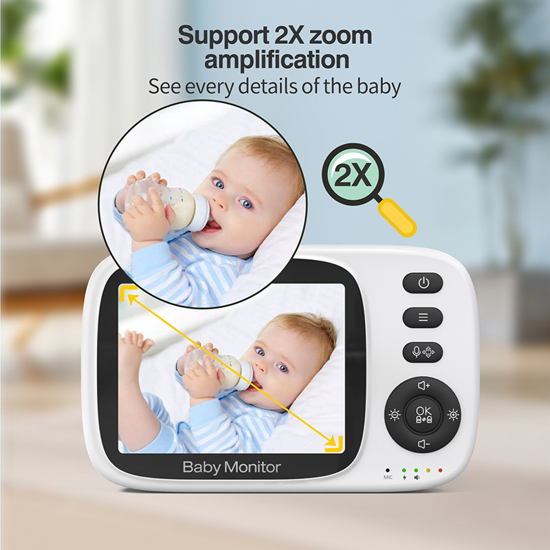 Cross-Border Popular Baby Monitor Monitor Ptz Rotating Caregiver Baby Monitor Baby Monitor