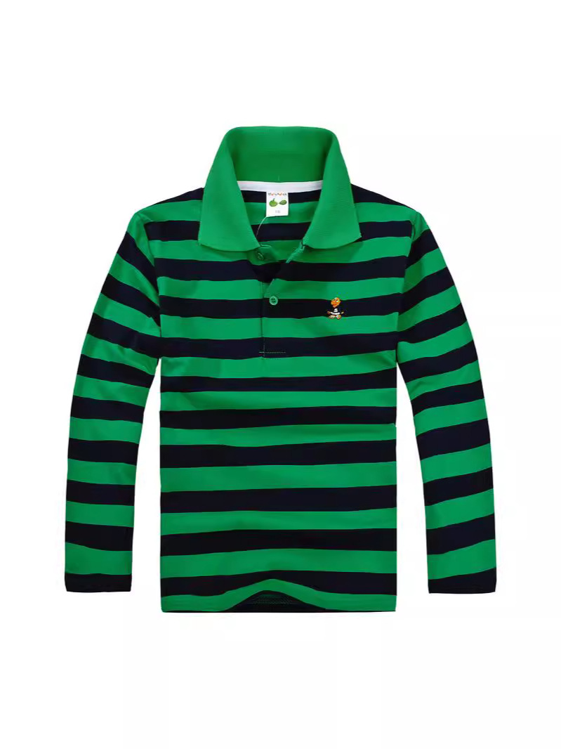 Children's Wear Boys' Bottoming T-shirt New Spring Wear Children's Pure Cotton Polo Shirt Lapel Long Sleeve T-shirt Thin T-shirt