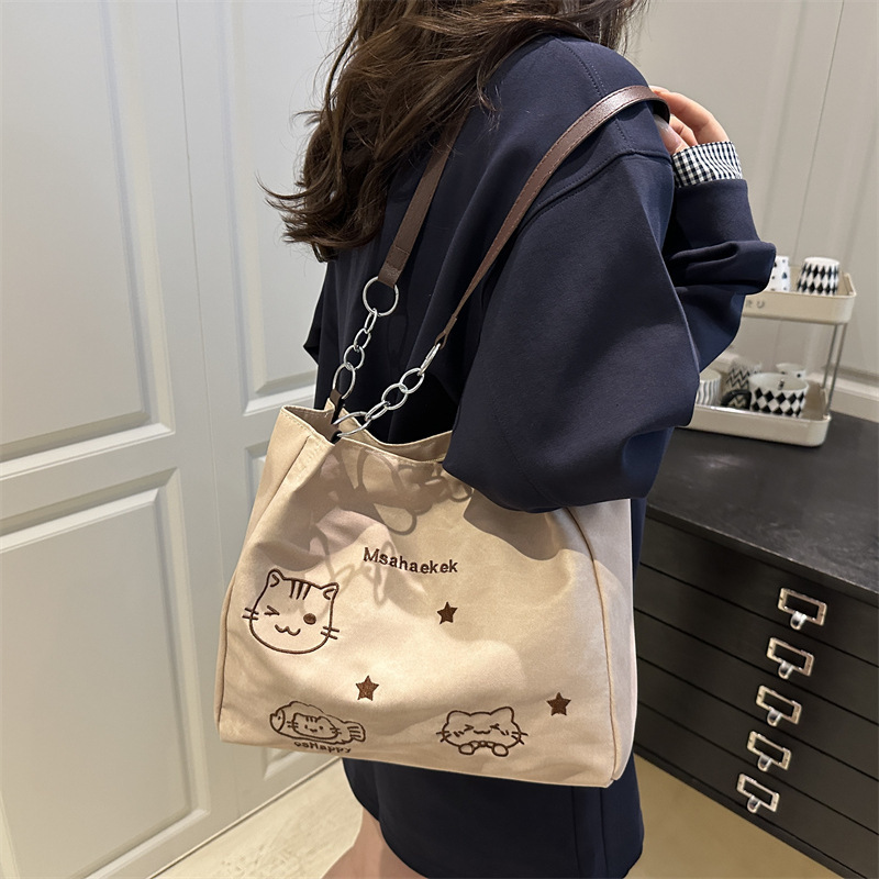 New Fashionable Casual Handbag, Versatile Commuter Tote Bag, Large Capacity Student Class Shoulder Armpit Bag
