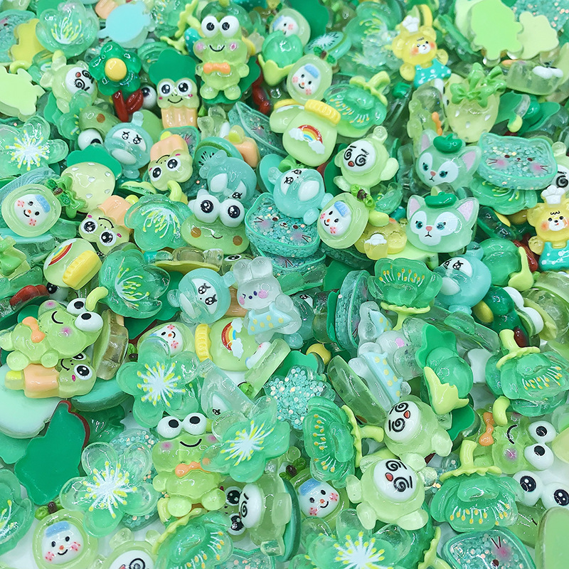 Cartoon color random mixed resin diy jewelry cream glue mobile phone case clip children's handmade toy material