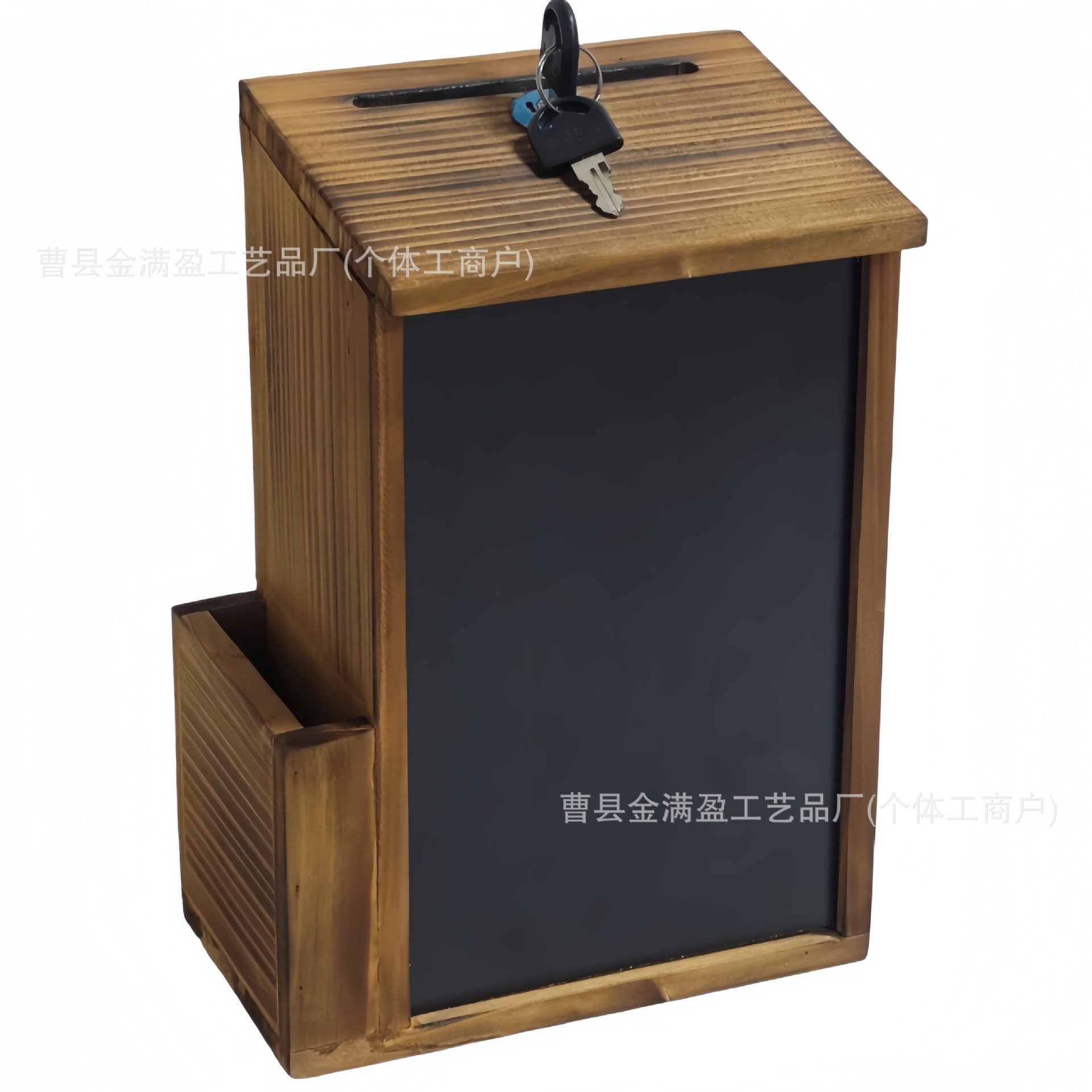 Cross-Border Wooden Suggestion Box Letter Box Donation Reminder Box Solid Wood Wall-Mounted Mail Box with Blackboard Voting Box