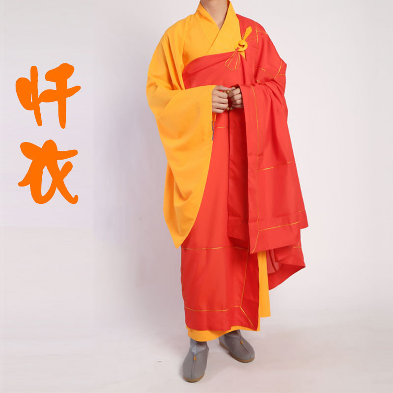 Одежда для монахов из шафрана, семь одежд покаяния, красные рясы для мужчин и женщин, пять комплектов, одежда для монахов