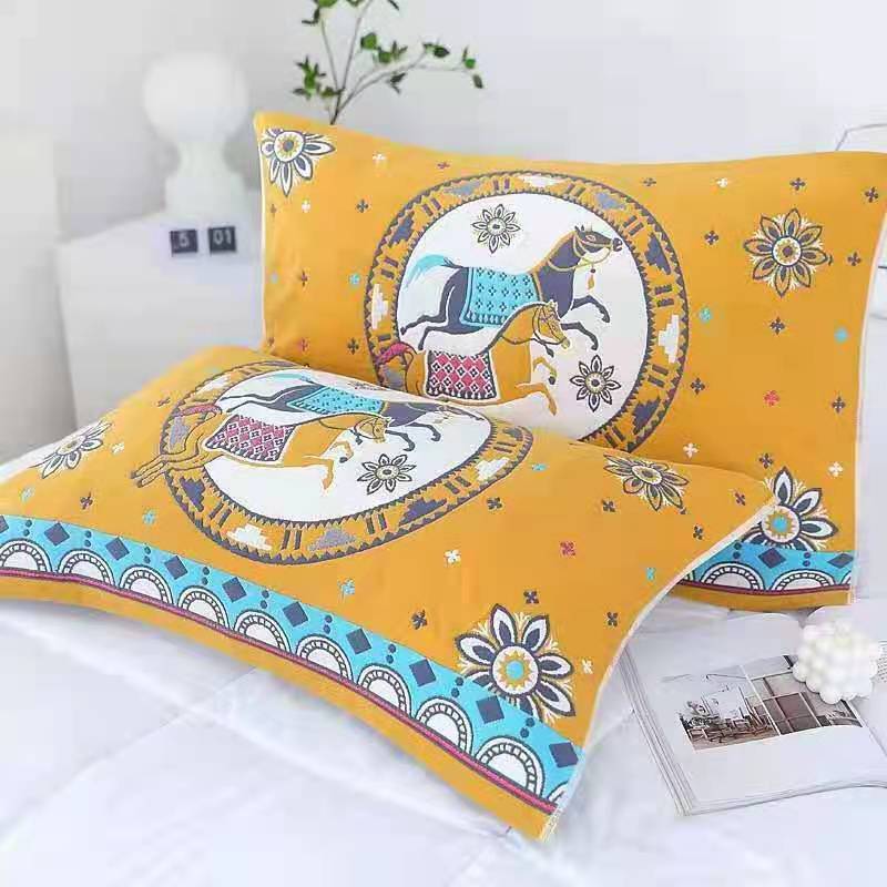 Pure Cotton Adult Eight-layer Thickened Soft High-grade Pillow Towel Atmospheric Pillow Headband Full Gauze New Household Pillow Headband