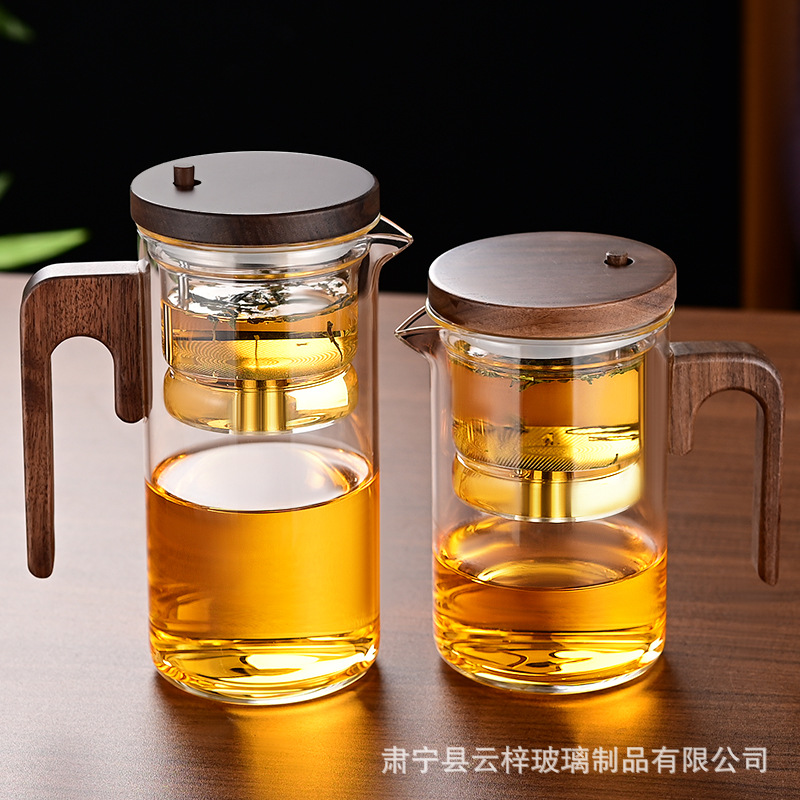 Чайный фильтр из нержавеющей стали с большой емкостью, жаропрочный стеклянный чайник с функцией отделения чая одним нажатием