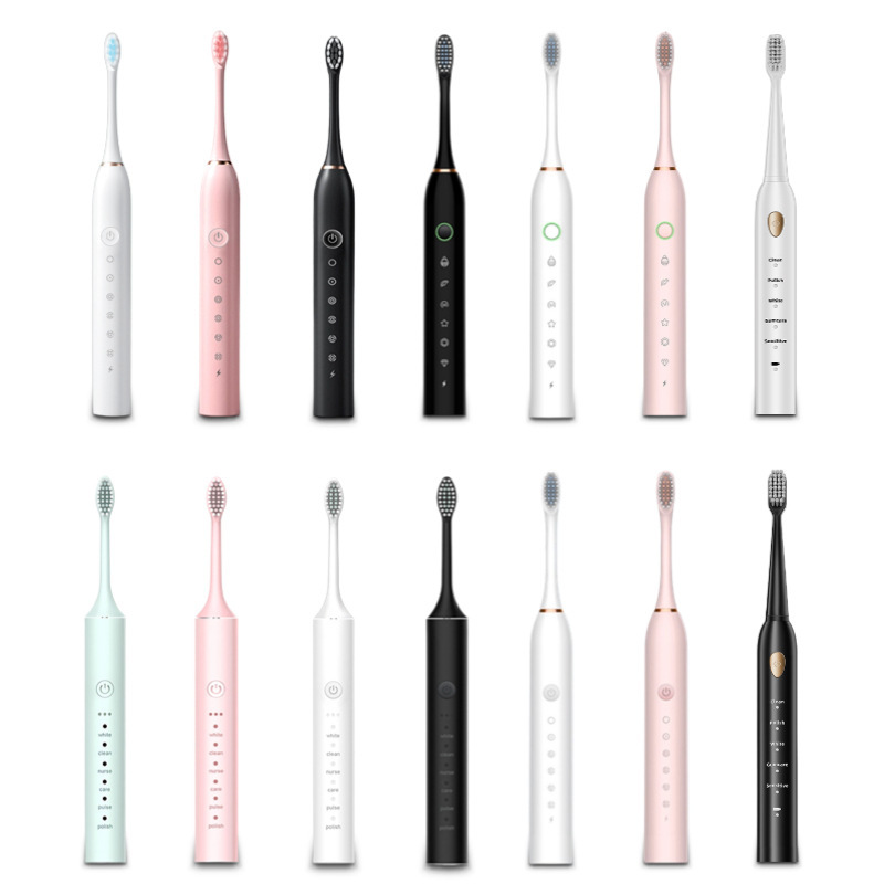 Cross-Border Electric Toothbrush Rechargeable Adult and Children Universal Soft Bristle Brush Household Portable Waterproof Toothbrush Set Wholesale