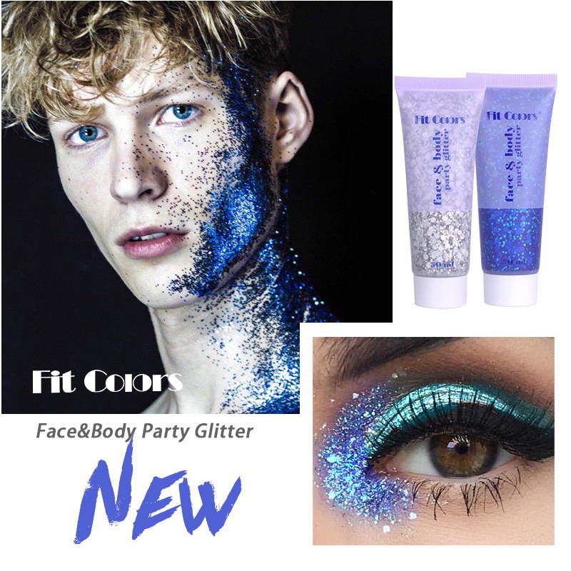 Fit Colors Sequin Gel Mermaid Scales Face Body Sequin Eye Shadow Colorful Polarized Stage Makeup Cross-Border