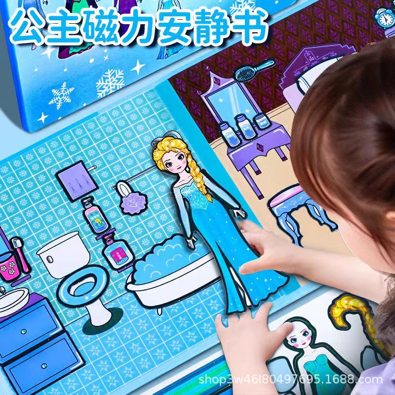 Princess Aisha Magnetic Quiet Book New Girls Toy Aisha Magnetic Stickers Handmade DIY Dress-up Stickers