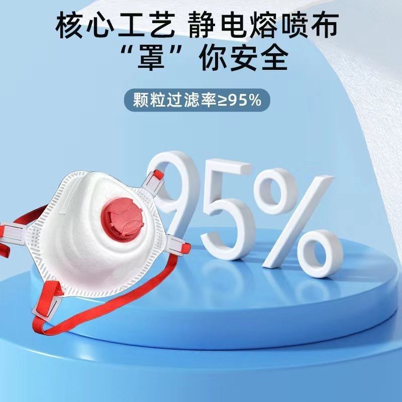 Cross-Border Exclusive Ffp3 Cup Type Kn95 Dust Mask with Breathing Valve Head-Mounted Dust-Proof Mask with Filter