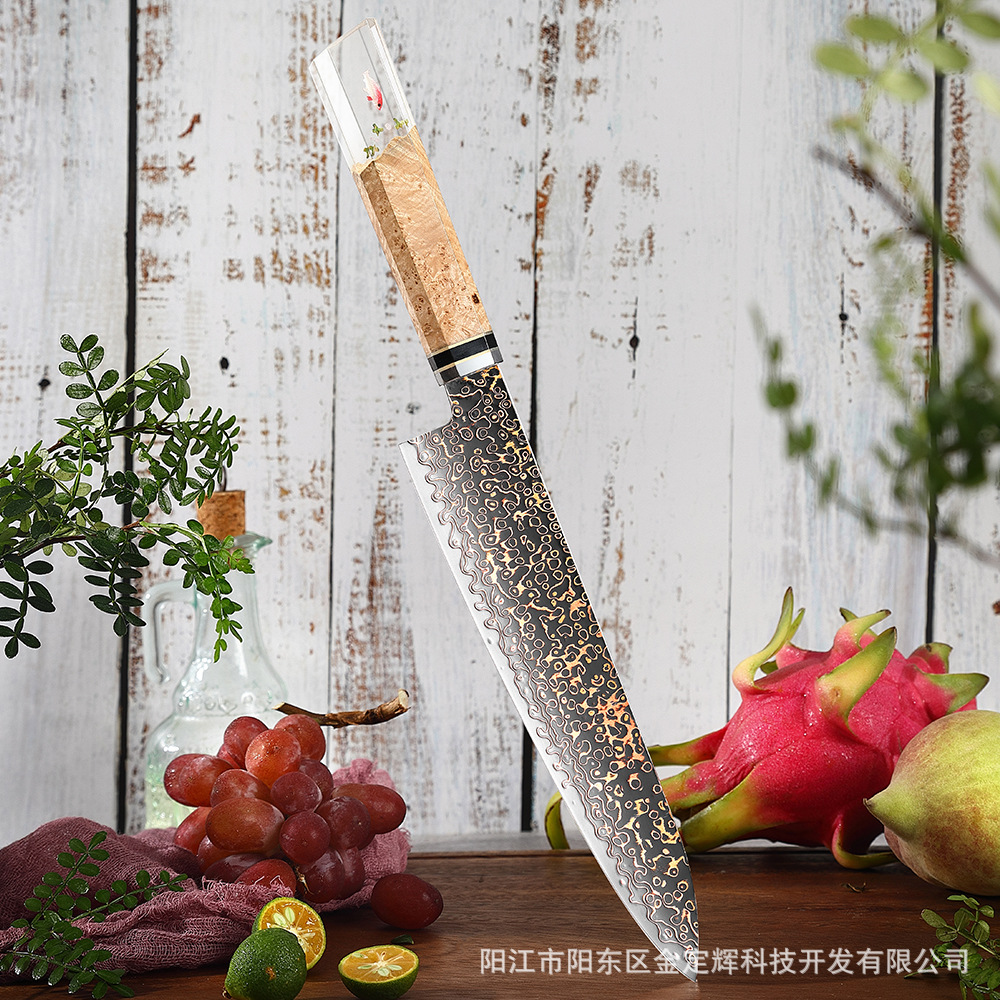 Поварской нож из дамасской стали в японском стиле, маленький кухонный нож для дома, острый нож для нарезки, кухонный нож для мяса, нож для суши