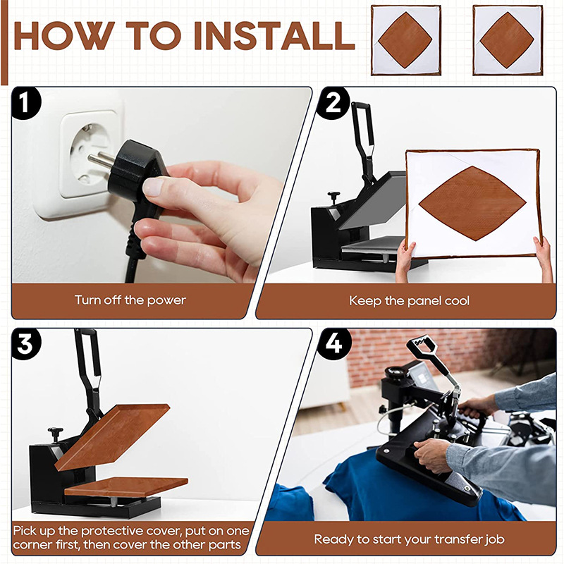 Teflon hot press protective sleeve high temperature resistant anti-sticking 15*15 inch reusable Wrap Cover