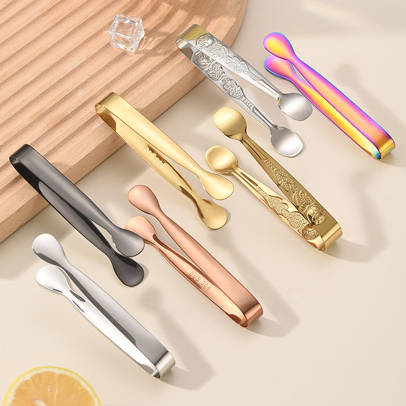 Щипцы для льда из нержавеющей стали 304, утолщенные, 11 см, щипцы для еды, щипцы для полотенец, щипцы для ведра с льдом