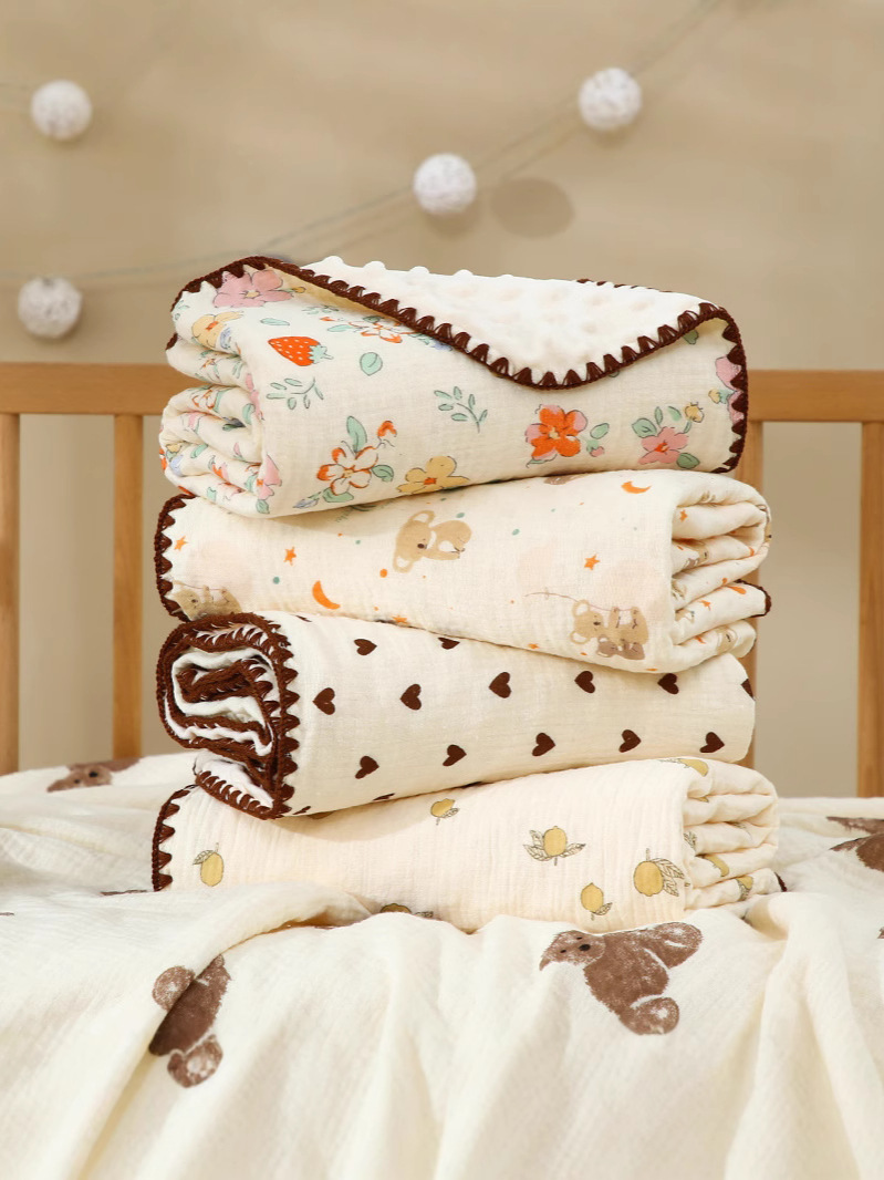 Beanie Blanket, Class a Pure Cotton Gauze, Soft Baby Newborn Children's Quilt, Spring and Summer Baby Swaddle, Kindergarten Blanket
