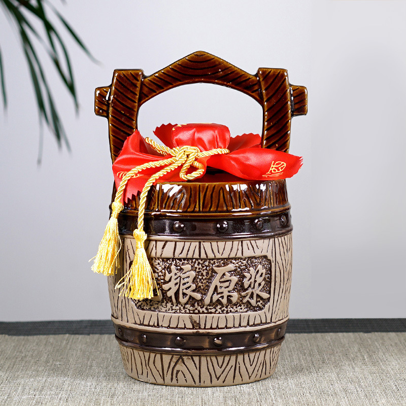 Yixing spot ceramic wine jar wine bottle 3kg 5kg ceramic wine jar handmade wine jar clay wine jar wholesale