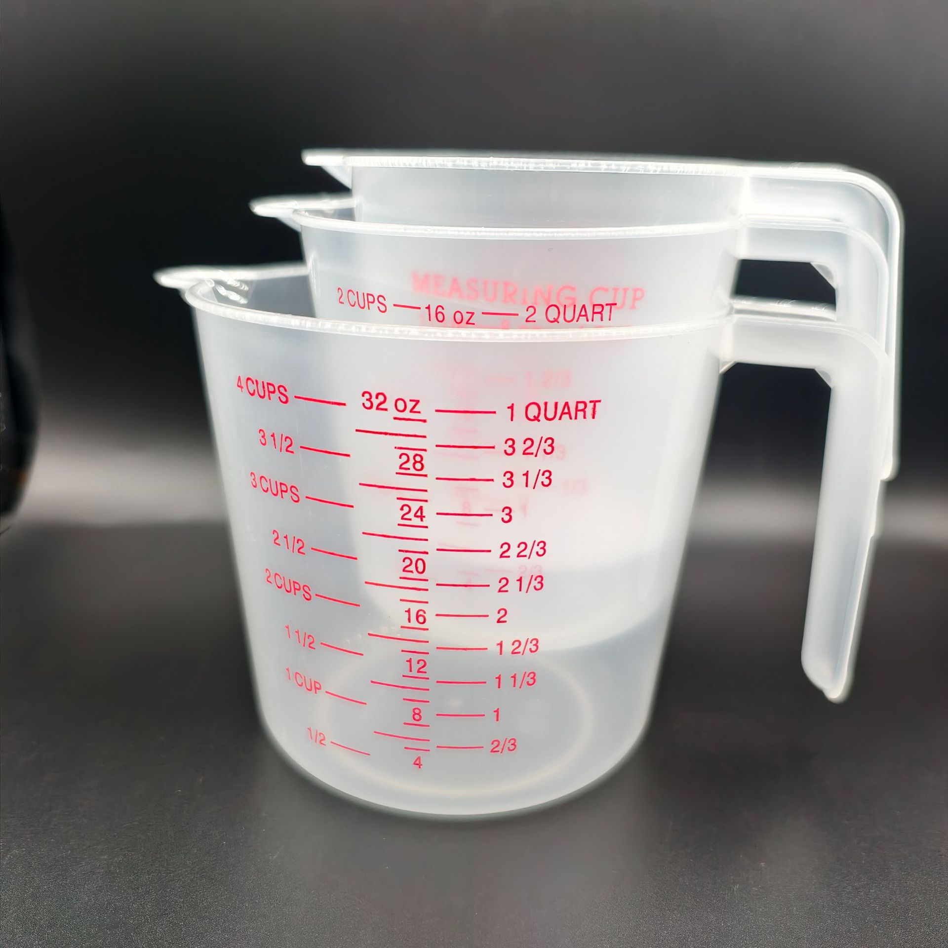 Foreign Trade Pp Three-Piece Measuring Cup Set 250ml Baking Measuring Cup 500ml Graduated Cup 1000ml Measuring Cup