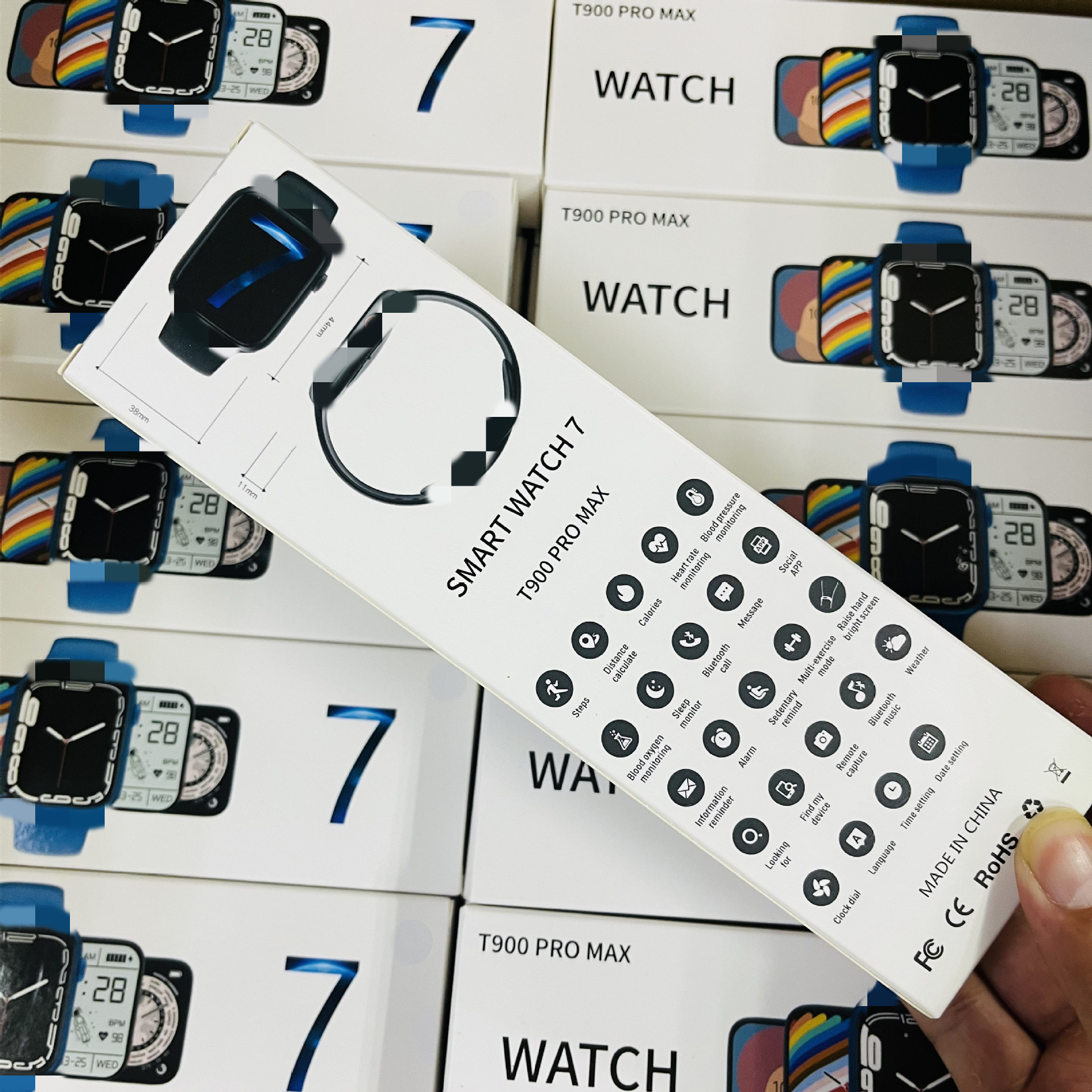 T900 Pro MAX smart watch double button rotating HD screen custom wall heart rate meter step sports watch