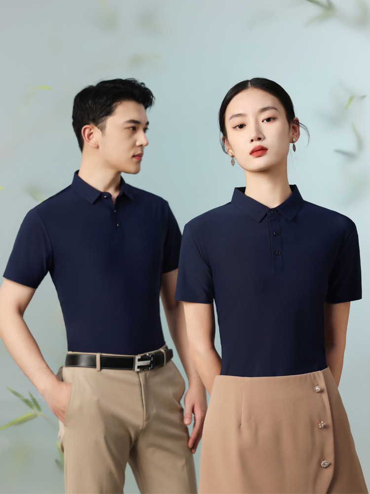 FASHION 151T-shirt work clothes printed LOGO work clothes seamless lapel embroidery word polo shirt enterprise summer