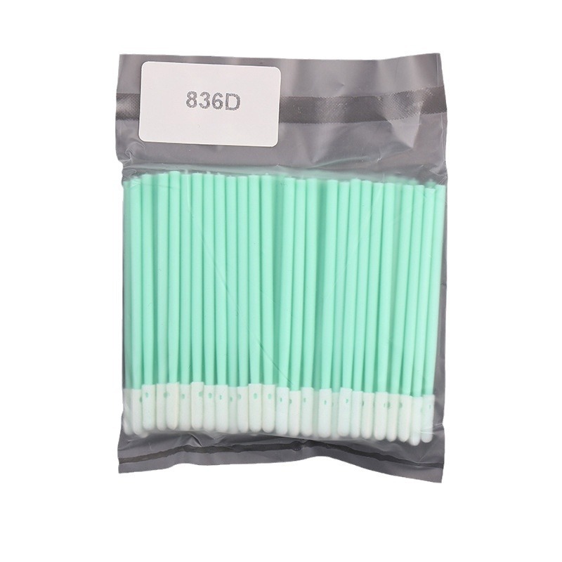 Manufacturer Wholesale 836D Dust-Free Purification Cotton Swab Sponge Dust-Free Sponge Cotton Swab Green Pp Handle Wiping Stick