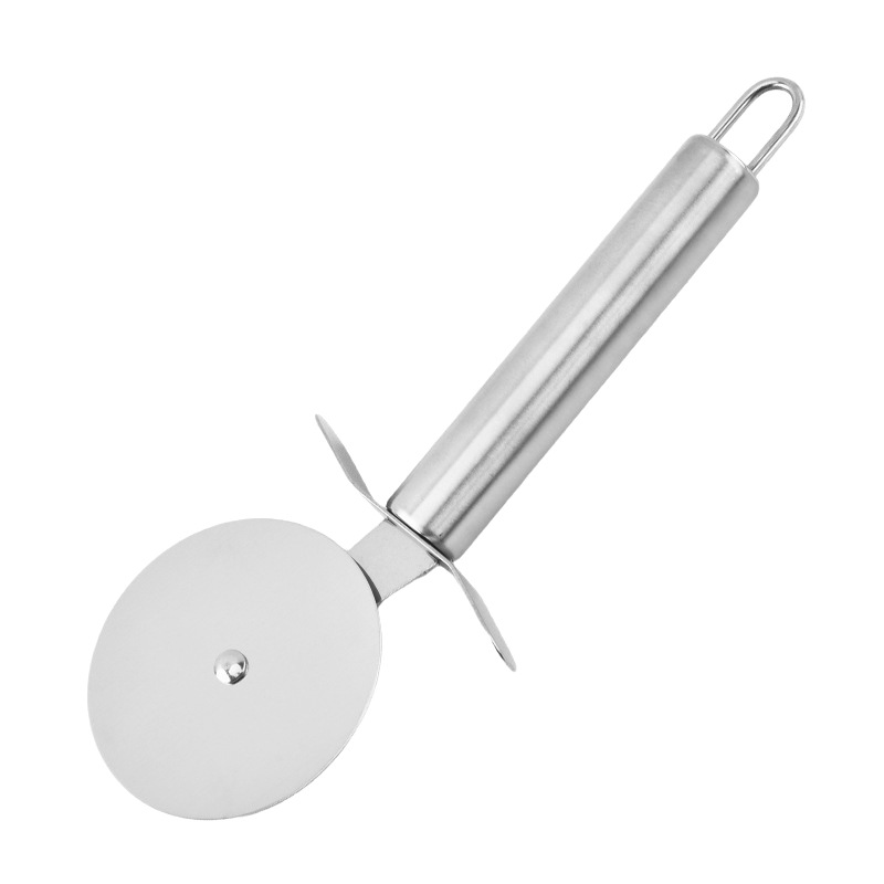 Manufacturer Stainless Steel Pizza Knife Round Tube Handle Single Wheel Pizza Knife Roller Knife Pancake Cutter Pizza Pizza Cutter