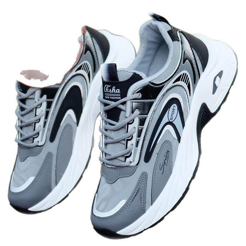 2025 New Shoes Men's Leather Waterproof Soft Sole Dad Shoes Soft Sole Lightweight Trbottomy Shoes Men's Casual Sports Shoes Douyin