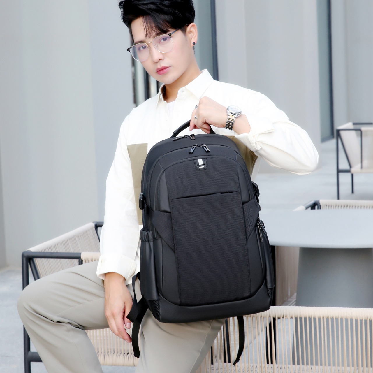 Large Capacity Schoolbag Men's Expansion Neutral Business Backpack Multifunctional Wholesale Breathable Business Men's Computer Backpack