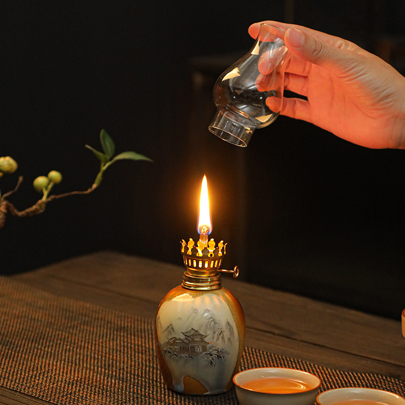 Cross-Border Everlasting Lamp Tea Room Ornaments Creative Bar Buddha Offering Butter Lamp Outdoor Camping Atmosphere Lamp Decoration Wholesale