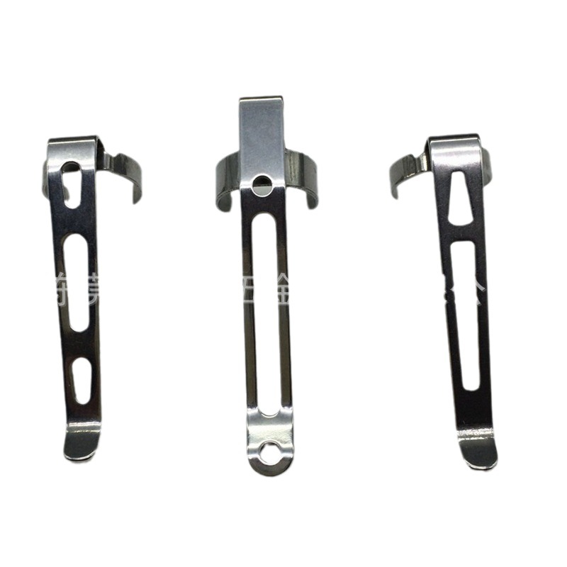 Factory sales flashlight metal clip daily carrying flashlight stainless steel large holding clip elastic hardware card holder