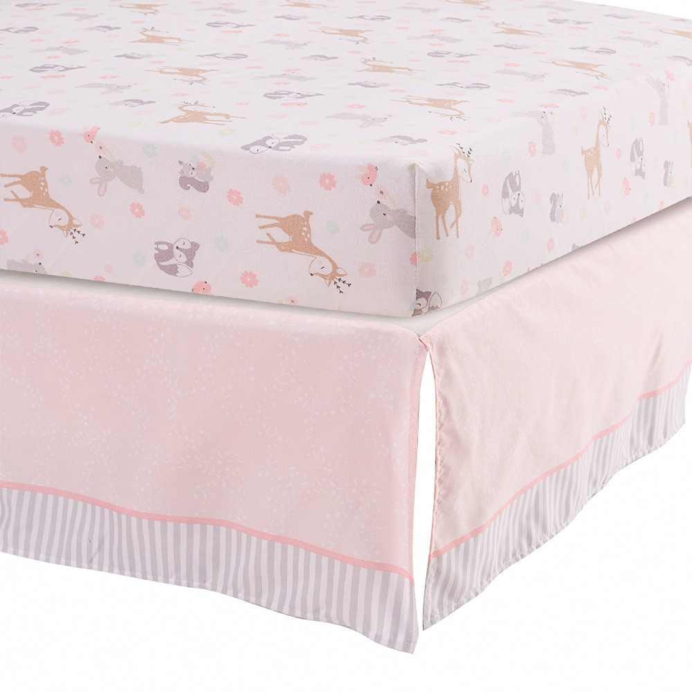 Foreign trade factory cross-border newborn set children's quilt bed hat single bed skirt infant bedding three-piece set