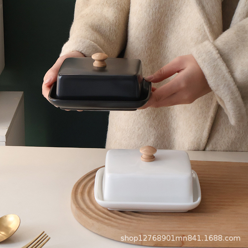 Керамическая коробка для масла с крышкой, новая, для ресторана