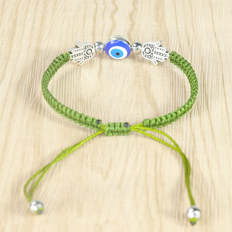 Ethnic Style Bracelet Evil Eye Men's and Women's Hand Cool Wind Palm Blue Eye Evil Eye Red Rope Adjustable Bracelet