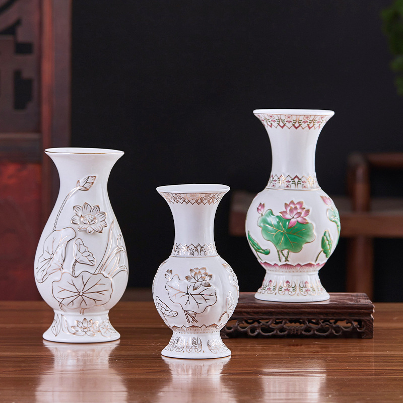 Ваза Будды, ваза с лотосом, керамическая ваза, буддийский зал, ваза Гуаньинь для очистки воды, украшения Будды, буддийские принадлежности