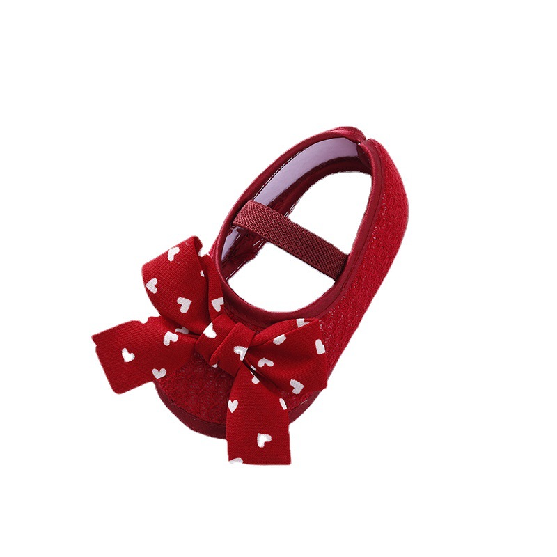 2022 new princess shoes 0-3-6-October baby shoes INS baby shoes bow single-layer shoes soft soled toddler shoes