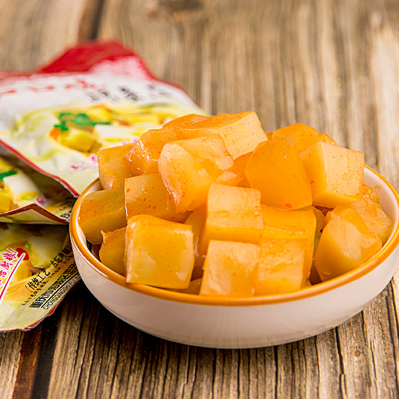 Fuchu Niang's Crispy Fuling Peeled Pickled Cabbage Shreds 50g Ready-To-Eat Savory Side Dish Pickled Cabbage Core Retail Wholesale