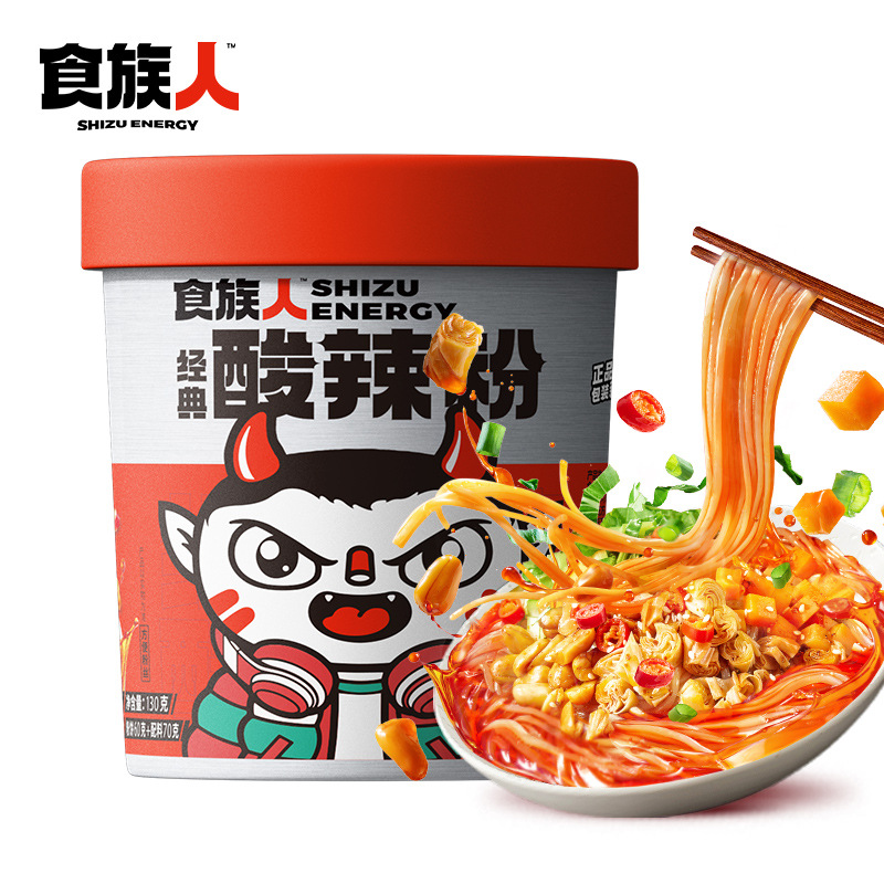 Food Tribe Hot and Sour Noodles 130g Barreled Belly Noodles Brewed Snail Noodles Private Beef Noodles Tin Foil Flower Nail Powder