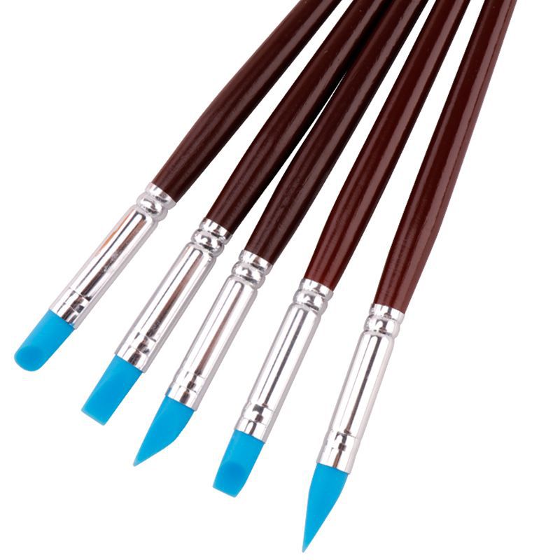 5 Pack Silicone Pen Set Leave White Glue Special Gouache Watercolor Oil Painting Propylene Students Art Students Special Modeling