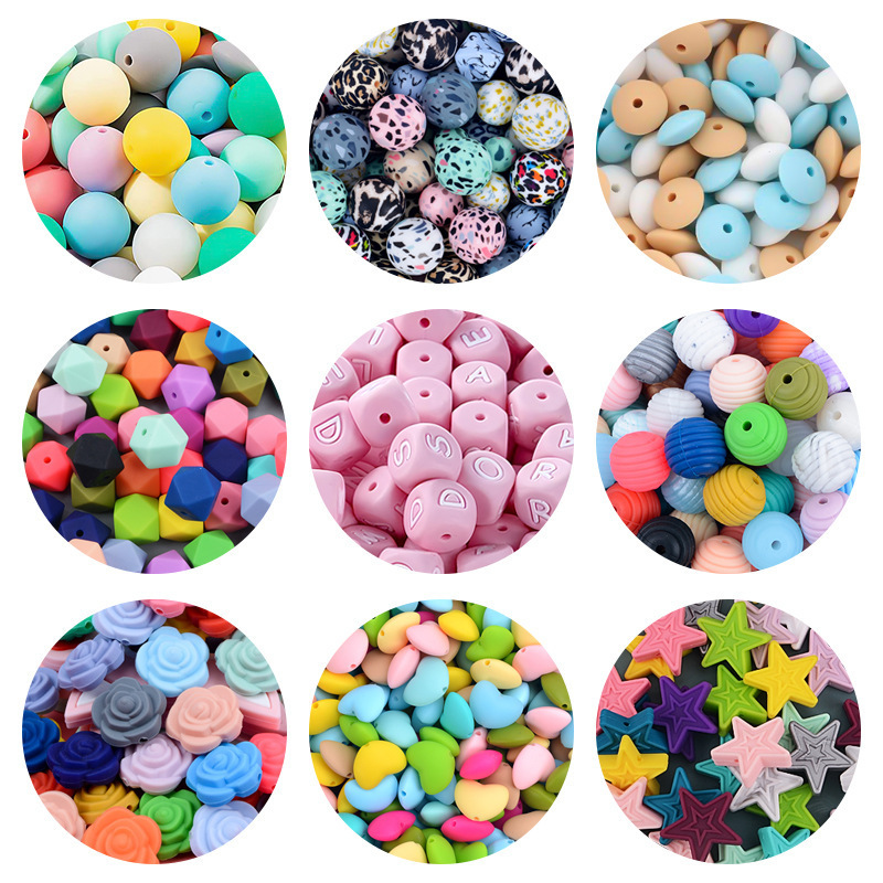 New 12mm food grade pure silicone bead baby pacifier chain bite stick DIY bracelet necklace accessories material