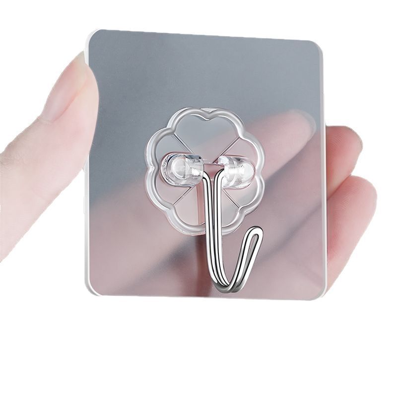 Hook with Strong Adhesive Wall Sticker, Heavy-Duty Transparent Traceless Hook, No-Drill Adhesive Hook