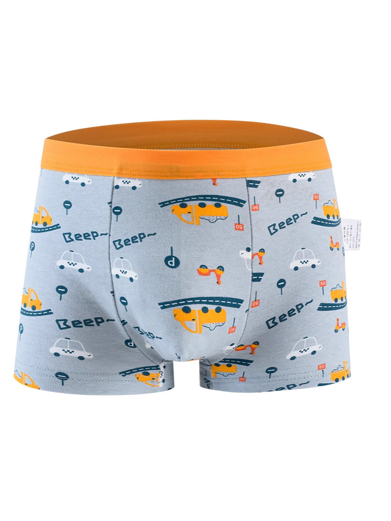 Summer Underwear Teenagers Cotton Boys Underwear Primary School Students Cartoon Cotton Four-Corner Children's Cotton Underwear Men