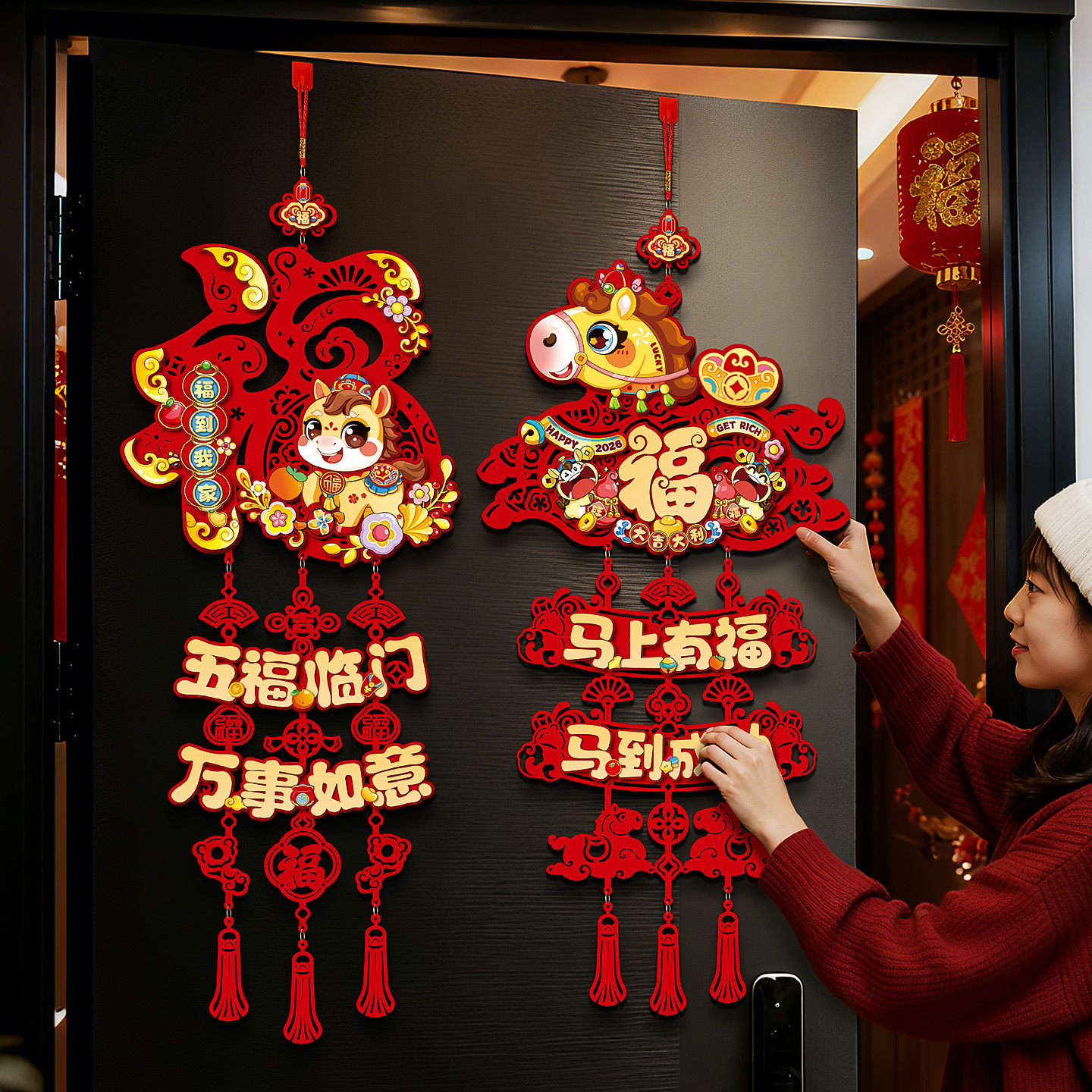 2026 год лошади новый трехмерный подвесной символ удачи новогодняя весенний фестиваль декорация для двери новогодняя домашняя декорация висячий орнамент оптом