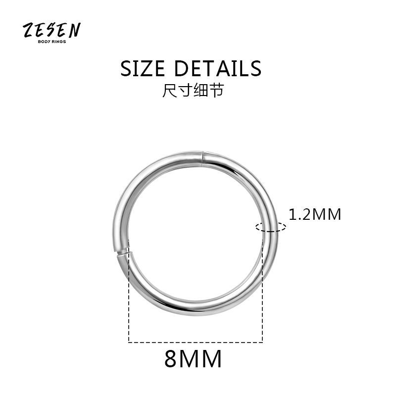 Cross-border titanium steel puncture BCR universal ring men's earrings PA ring ear bone ring 316L spell ring nose ring wholesale